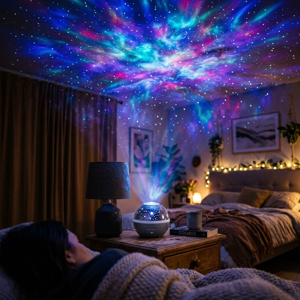Galaxy Projector in bedroom